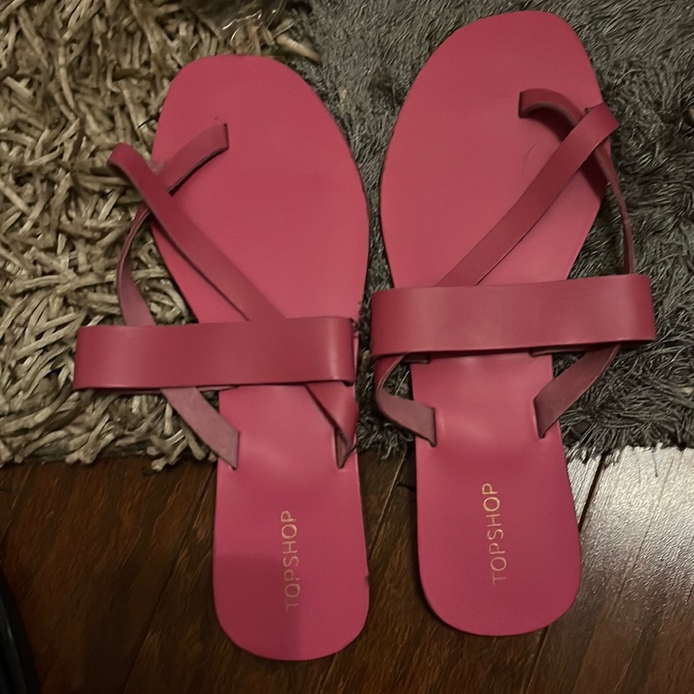 Top shop pink leather sandals